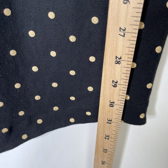 La Vie Rebecca Taylor Polka Dot Shift Dress Women’s Size Medium Black Gold - Picture 9 of 9